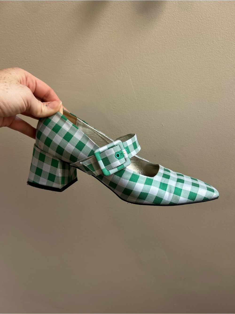Suzanne Rae Gingham Vichy Mary Jane Pumps